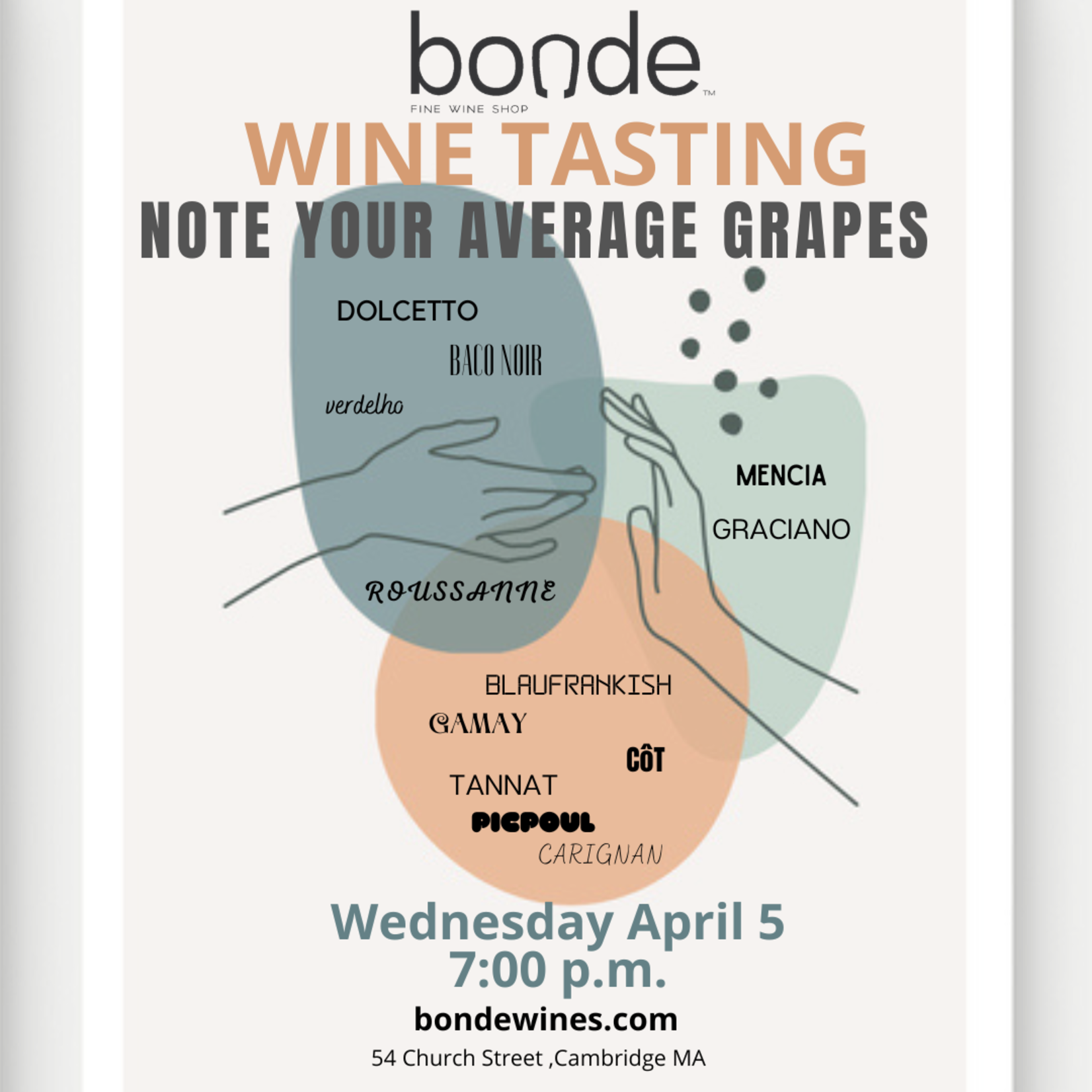 Not Your Average Grapes - Wine Tasting & Class - Wednesday April 5, 7:00 p.m.
