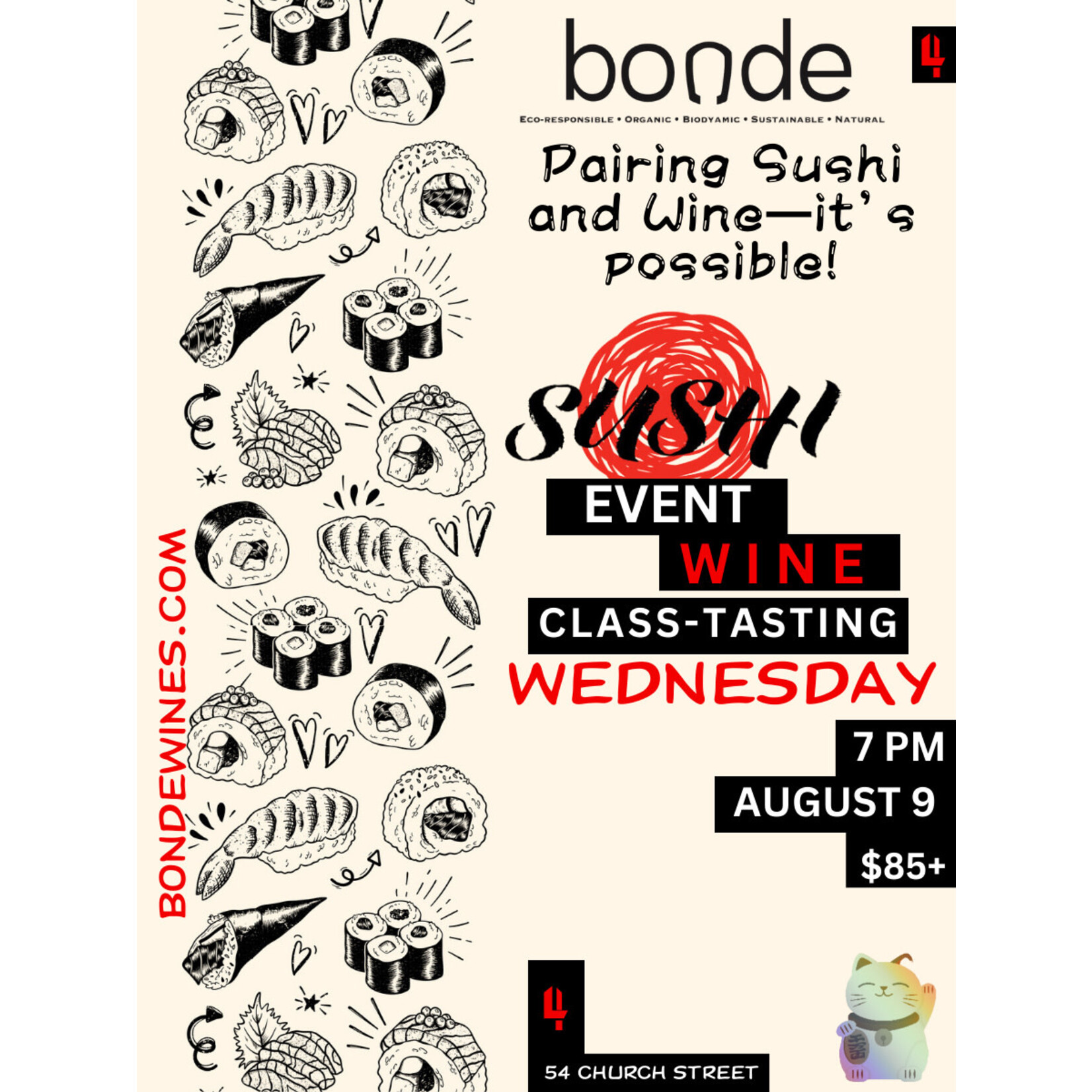 Sushi & Wine - Wine Tasting & Class - Wednesday August 9, 7PM