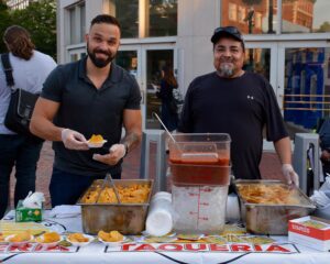with food and drinks