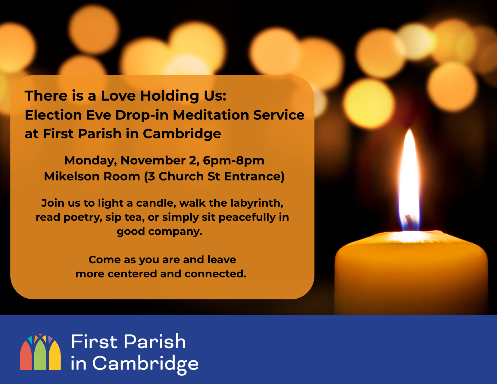 Election Eve Drop-In Meditation Service at First Parish